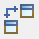 Two icons, one with a plus sign and an arrow, the other a window with a bar at the top